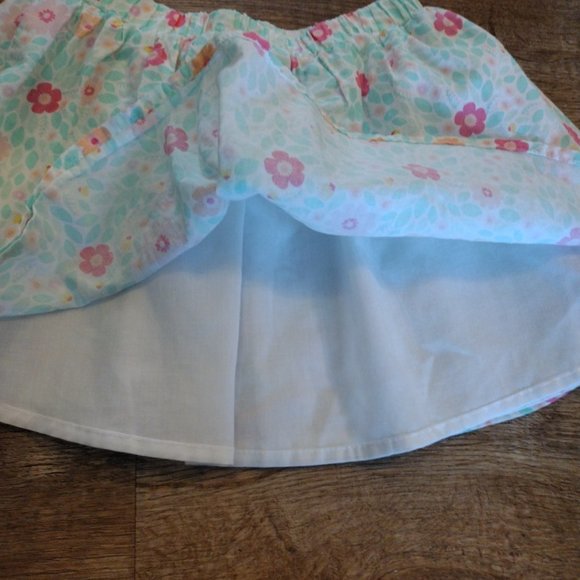 Isaac Mizrahi girls blue pink white floral lined skirt with elastic waist Sz 4 - Picture 5 of 8